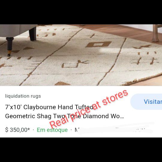 Brand New Clayborne Hand Tuffed Two Tones Diamond