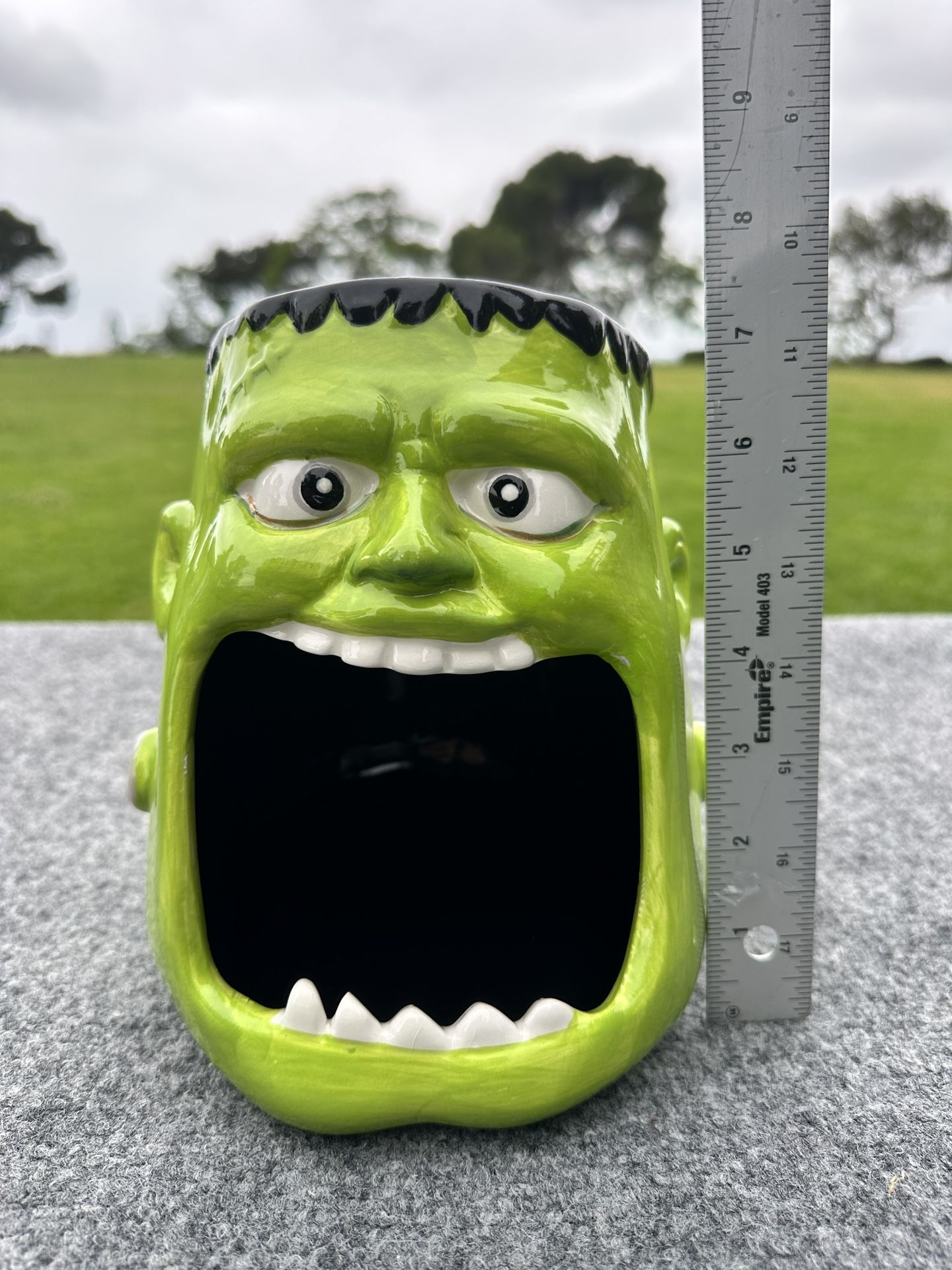 Maxcera Frankenstein Monster Open Mouth Ceramic Candy Bowl Dish