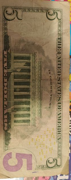 5 Dollar Bill With Cool Serial Number Thumbnail