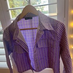 SHEIN Purple M / Short Striped Flannel Purple M / Short Striped Flannel Short Striped Flannel