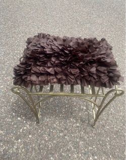 Vintage Like New Heavy, with pillow. Sturdy Gold Wrought Iron French Vanity Stool. Price firm