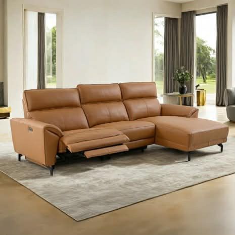 New Luxury Top Grain Leather Power Recliner Sectional Couch / Free Delivery