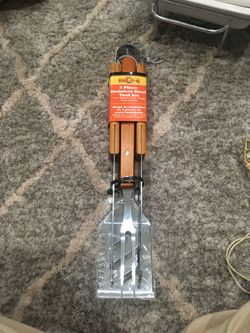 3 piece bbq stainless steel tool set
