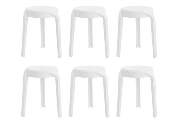 Set of 6 Plastic Stackable Stools
