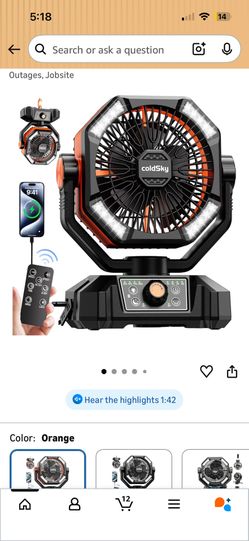 Portable Camping Fan 