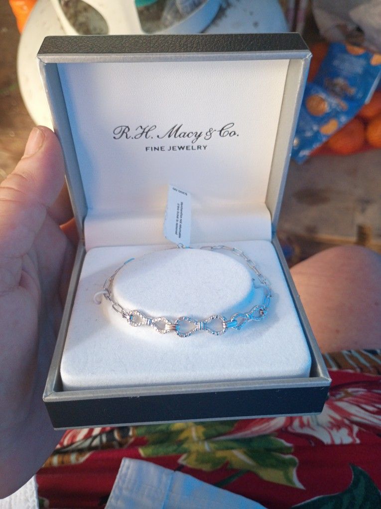 Sterling Silver Ribbon Bracelet
