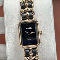 Chanel Première Black Dial Gold Tone Chain Watch Women’s Swiss
