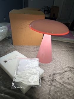 UANDWORLD mushroom, LED cord, cordless table lamps-pink and white AVAIL
