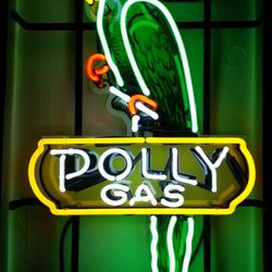 Polly gas oil and gas l neon sign