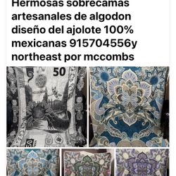 Sobrecamas Artesanales Mexicanas, De Algodon Diseño Del Ajolote 65 Dlls , Northeast Por Mccombs