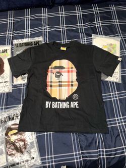 BAPE x Burberry Check Big Ape Head Tee 'Black/Red'