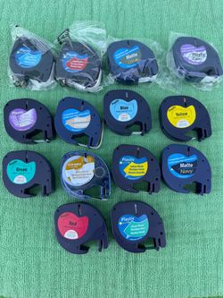 DYMO LetraTag Label Tape Lot – 16 Cartridges – Various Colors