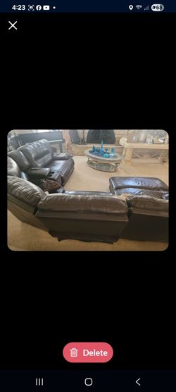 DARK CHOCOLATE LEATHER SECTIONAL