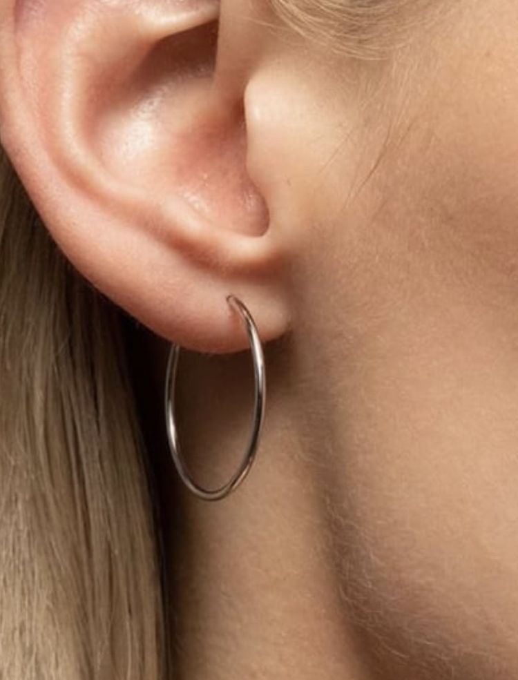 Stainless Steel Round Minimalist Hoop Earrings