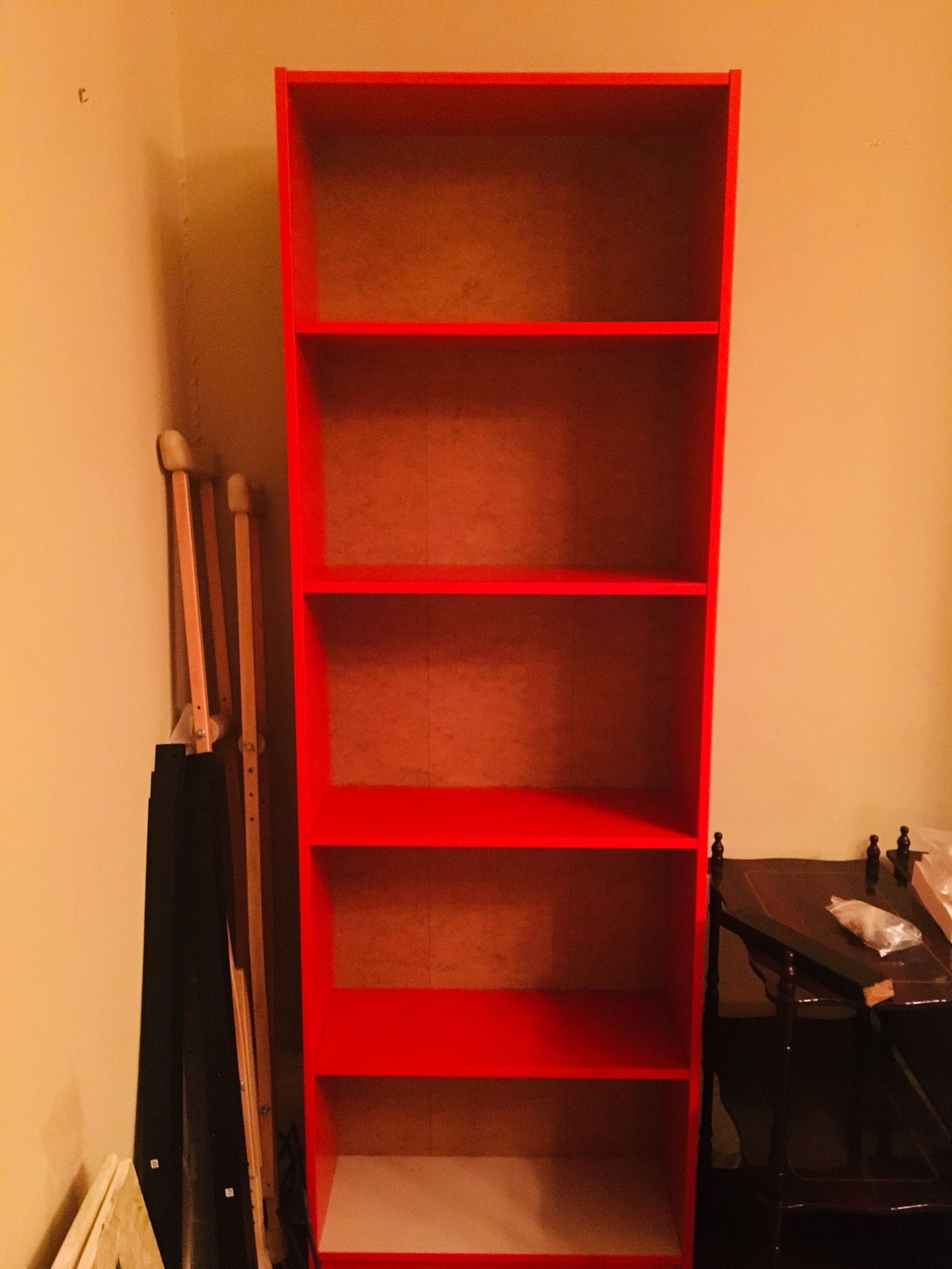 Fun red bookcase