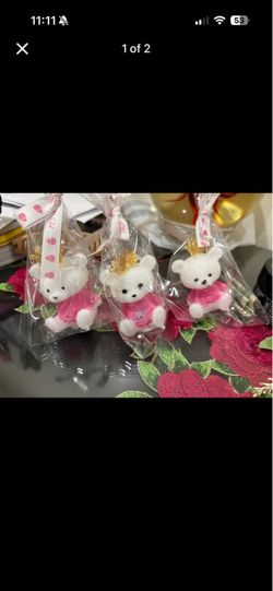 Mini candles  White Bear Figurines with Crown –