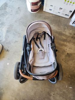 Black and brown stroller