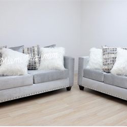 Sofa Loveseat With Pillows /// Financing Available 