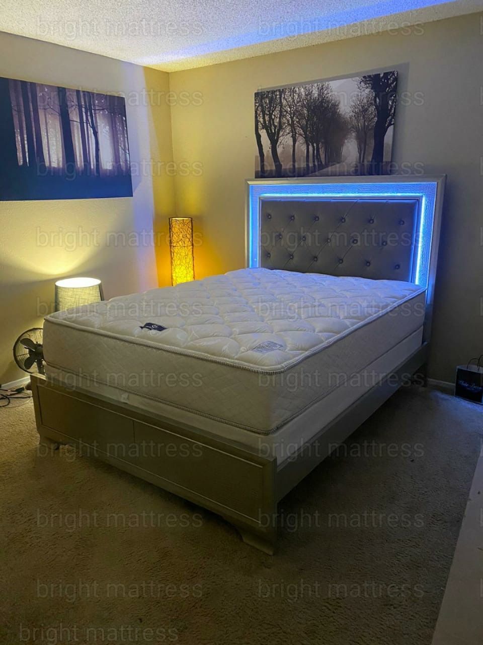🛏 QUEEN BED FRAME LYSSA $475 WITH LED 💥Mattress NOT included 💥🌟