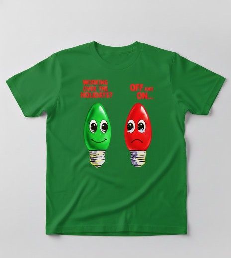 Funny Christmas Light Bulb Working Over The Holidays T-Shirt
