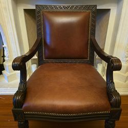 Oversized leather captains chair