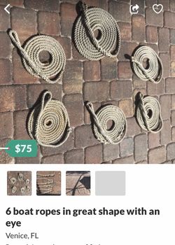 Marine ropes for boats