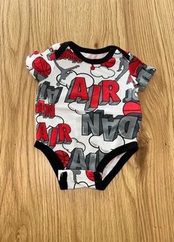 3-6 Month Air Jordan Baby One Piece Red, Black, Whit