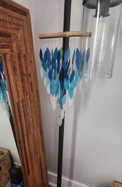 Handcrafted Windchime Driftwood/Recycled Glass