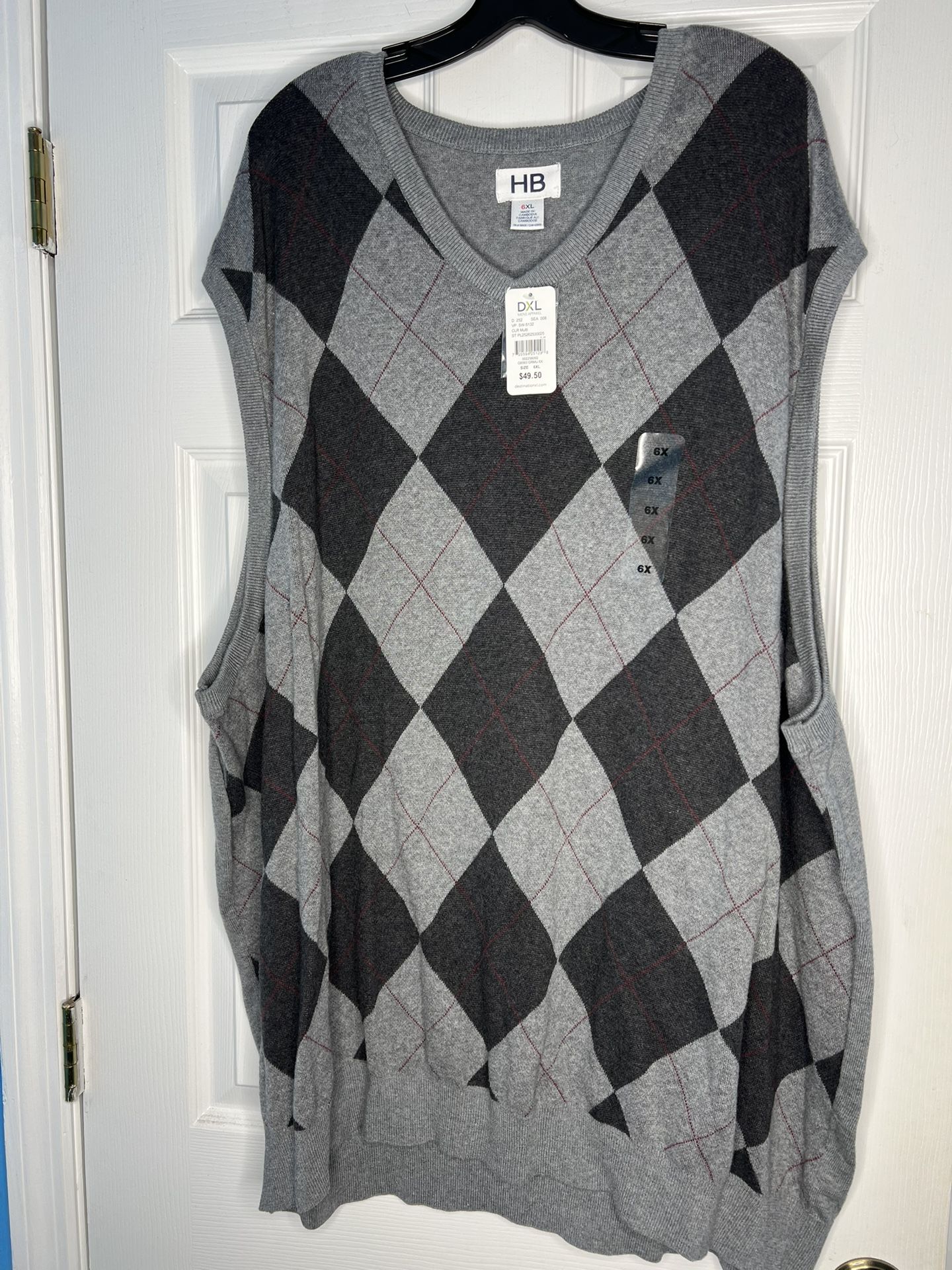 DXL HB Men's Sweater Vest 6XL NEW