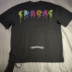 Black designer multicolored logo T-shirt 
