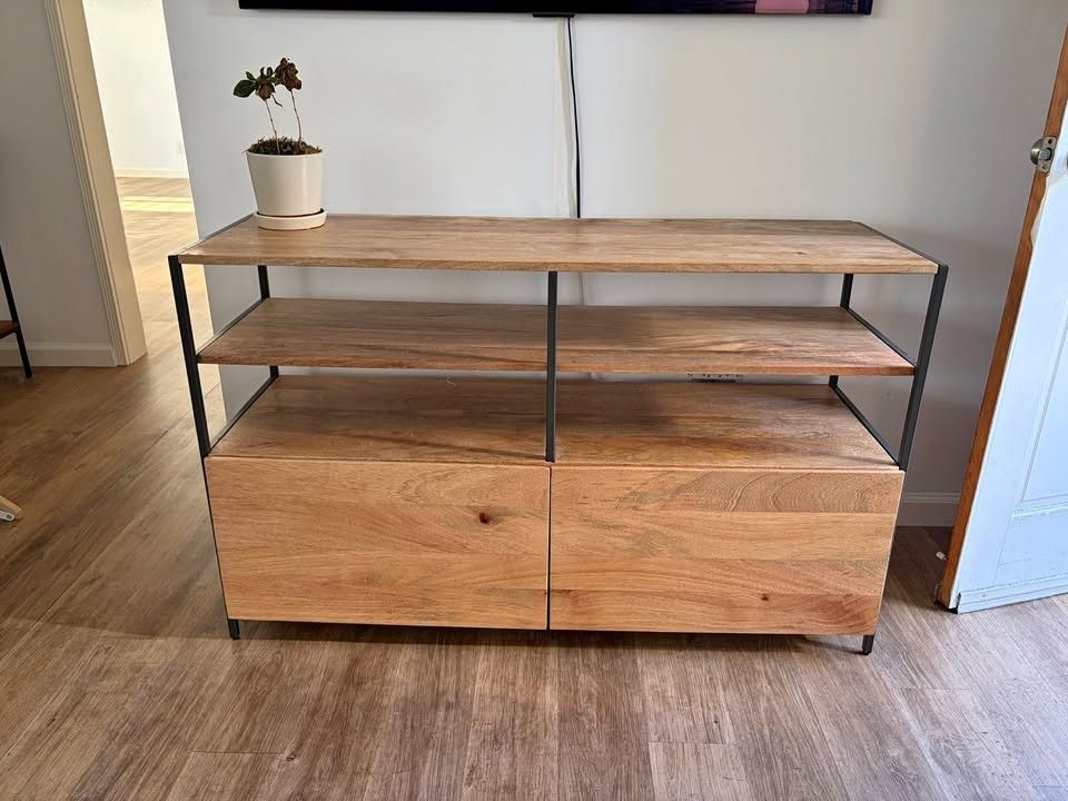 Must sell ASAP - West Elm Industrial Media Console, 49 inch