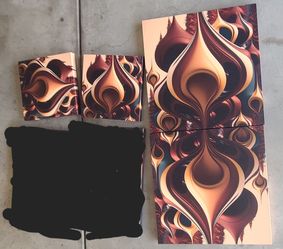 Abstract canvas art set 4 pieces warm earthy tones