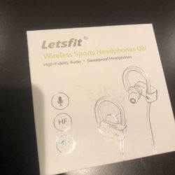 Bluetooth Headphones, Letsfit Wireless Headphones, IPX7 Waterproof Sports Earphones Gym Running, HD Stereo Headset w/Mic, 8 Hours Battery Noise Cance