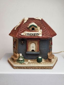 Village Square Mervyn's 1992 Village Ticket Office Building Porcelain with Light