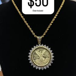 Gold Centenario Pendant 