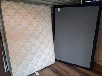 Full size one side mattress and black/ gray box spring