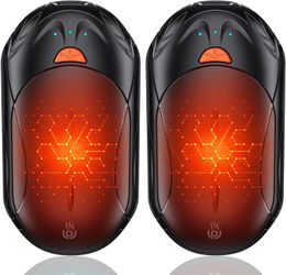 2-Pack Hand Warmer Rechargeable 6000mAh OUTJUT Portable Pocket Warmer 3 Heating Modes USB Electric Split Rechargeable Hand Warmer Suitable for Outdoor