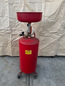 Red Portable Oil Drain Collection Tank