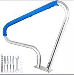 Pool Rail 48x36 Pool Railing 304 Stainless Steel 250LBS Load Capacity Silver Rustproof Pool Handrail