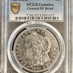 1891CC Morgan Silver Dollar XF45 