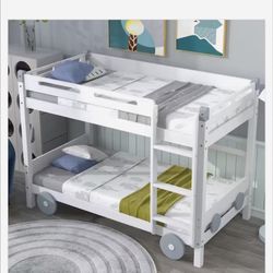 Bunk Bed Twin Wood. New Color White