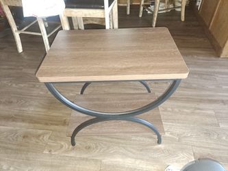 Tribesigns 2-Tier End Side Table with Stylish Metal Frame, Vintage Rectangular Bedside Nightstand for Bedroom, Wood and Metal Chair Side Tables Living