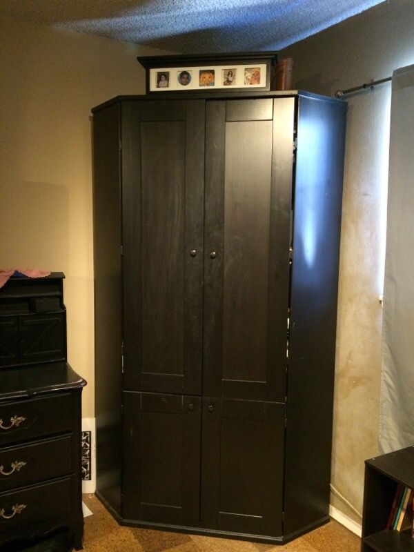 Black corner armoire from ikea