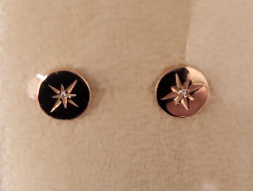Starburst Rose Gold Post Earrings 