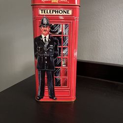 Russell Stover London Telephone Booth Tin Bank