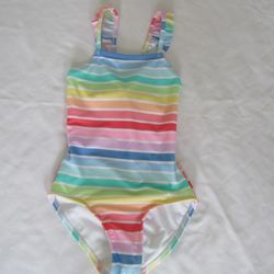 New Girls 4/5T Stripe Swimsuit, Cat & Jack 