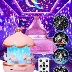 Star Projector for Kids, Birthday Gifts for 2-9 Year Old Girls, 21 Colors+15 Films+360°+10 Lullabies Star Night Light Projector for Kids Room