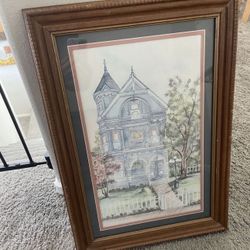 Framed Vintage Artwork Ava Freeman House Artwork Painting