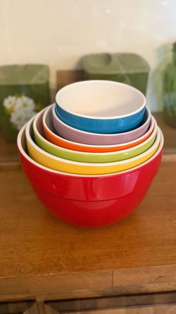 Vintage Rainbow LTD Commodities Stoneware Nesting Mixing Bowls