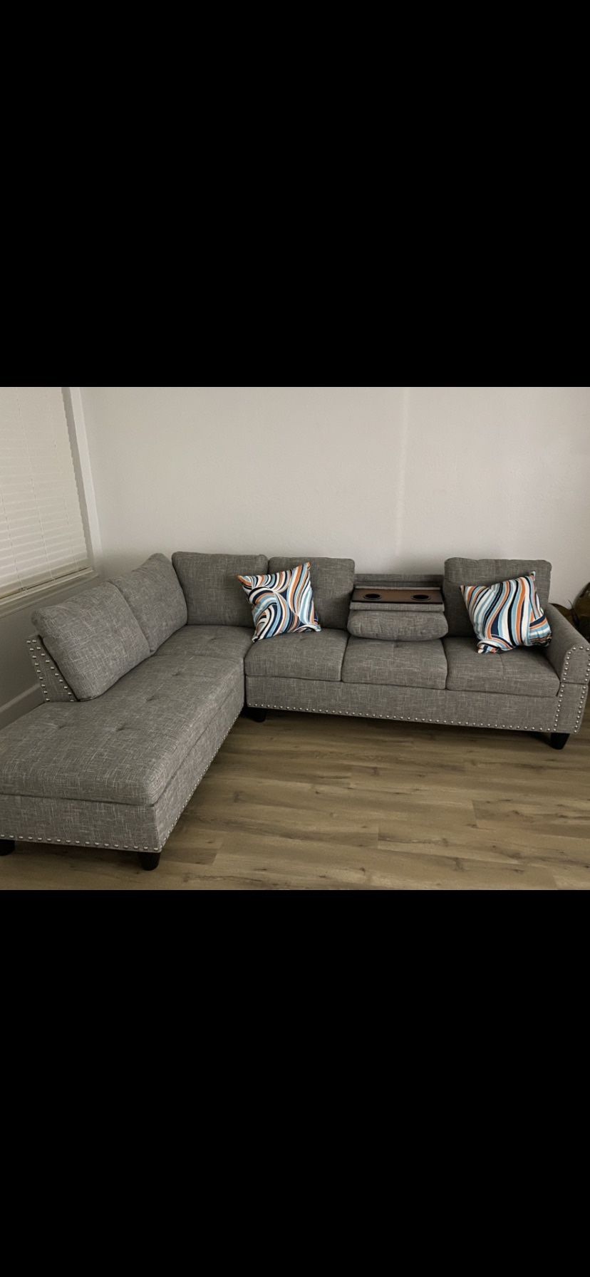 L Shape Gray Sofa